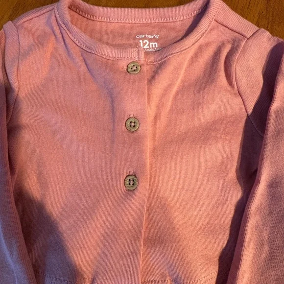 Carters Baby Girl Dress With Sweater Set 12M Pink Floral Cotton NEW WITH TAGS - Picture 6 of 8